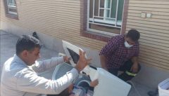 نجات کودک بازیگوش فهرجی از داخل ماشین لباسشویی