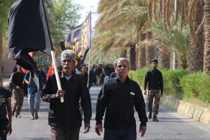 فهرج در روز اربعین حال و هوای کربلا به خود گرفت