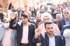 راهپیمایی نمازگزاران فهرجی به مناسبت پیروزی مقاومت فلسطین
