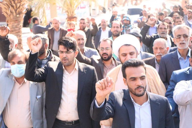 راهپیمایی نمازگزاران فهرجی به مناسبت پیروزی مقاومت فلسطین