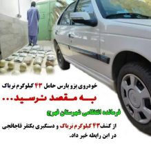 خودروی پژو پارس حامل ۴۳ کیلوگرم تریاک به مقصد نرسید