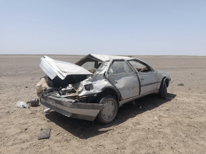 واژگونی مرگبار پژو ۴۰۵ در محور فهرج–زاهدان