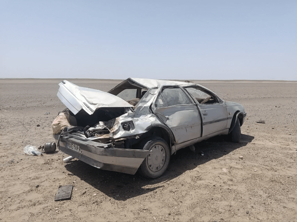 واژگونی مرگبار پژو ۴۰۵ در محور فهرج–زاهدان